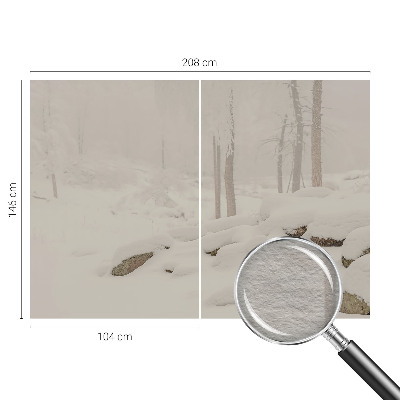Uniek fotobehang met een ontwerp van een sneeuwbos