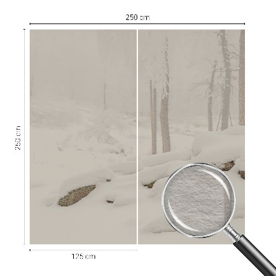Uniek fotobehang met een ontwerp van een sneeuwbos