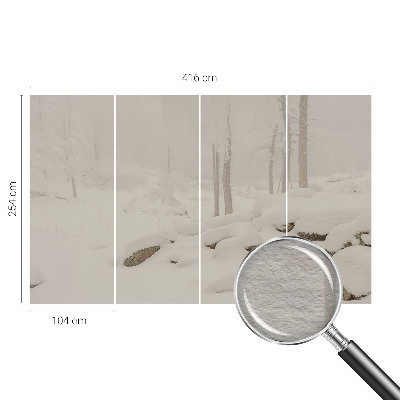 Uniek fotobehang met een ontwerp van een sneeuwbos