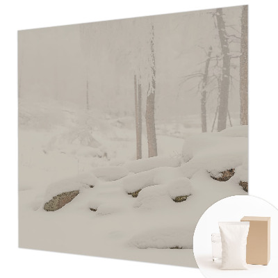 Uniek fotobehang met een ontwerp van een sneeuwbos