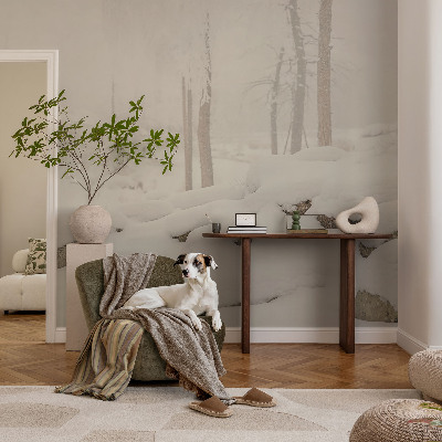 Uniek fotobehang Sneeuwbos