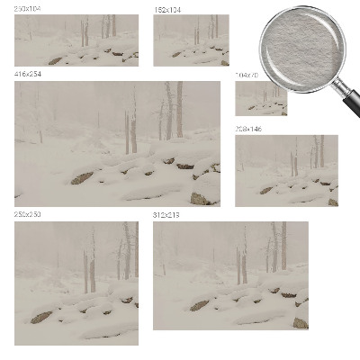 Uniek fotobehang met een ontwerp van een sneeuwbos