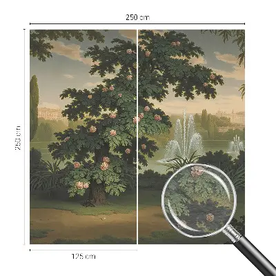 Vlies fotobehang met een natuurlijk tuinmotief