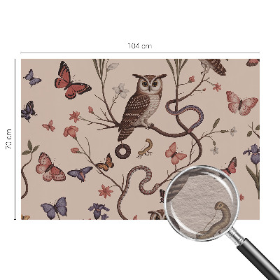 Fotobehang vlies met een uilenmotief in natuurtinten