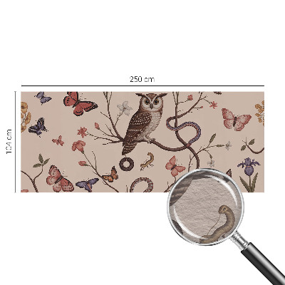 Fotobehang vlies met een uilenmotief in natuurtinten