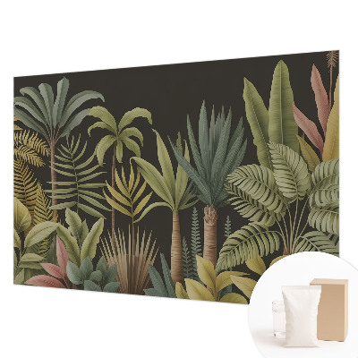 Vliesbehang fotobehang woonkamer met een tropische junglemotief