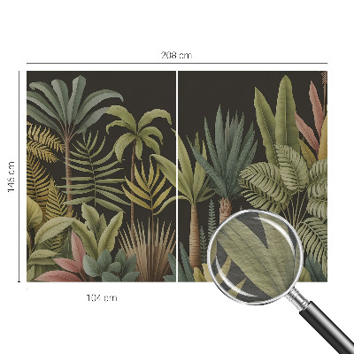 Vliesbehang fotobehang woonkamer met een tropische junglemotief