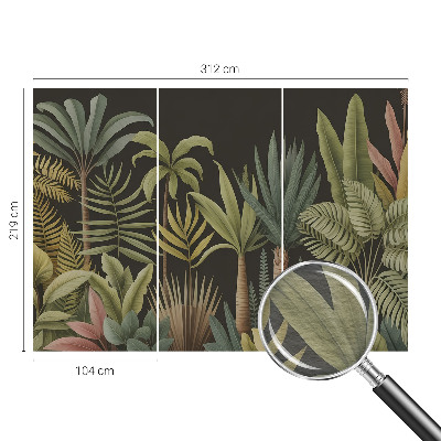 Vliesbehang fotobehang woonkamer met een tropische junglemotief