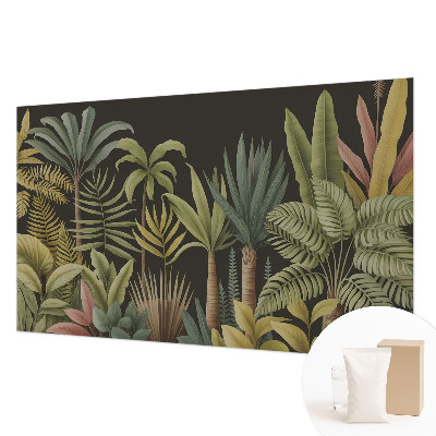 Vliesbehang fotobehang woonkamer met een tropische junglemotief