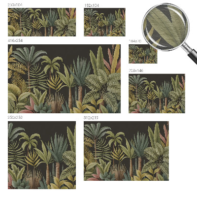 Vliesbehang fotobehang woonkamer met een tropische junglemotief