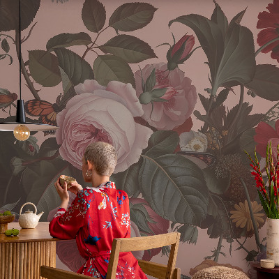 Vlies fotobehang op maat Bloemige elegantie