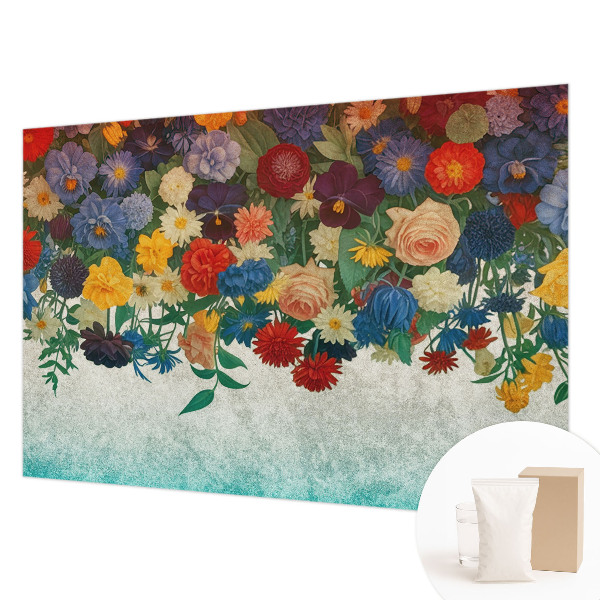 Behang met print Kleurrijke bloemen