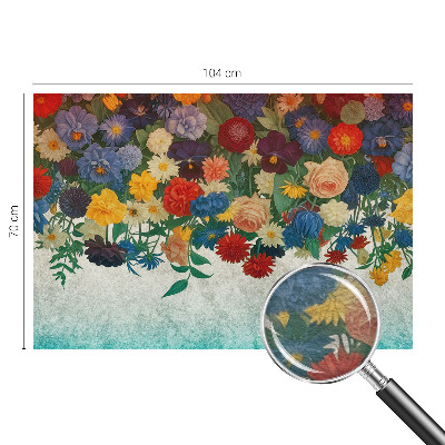 Behang met print Kleurrijke bloemen