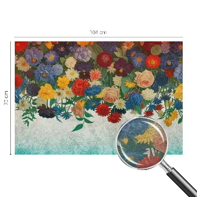 Behang met print met kleurrijke bloemen