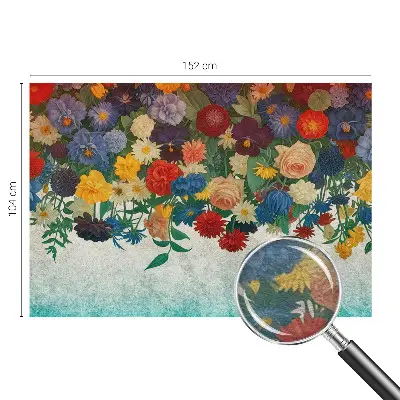 Behang met print met kleurrijke bloemen