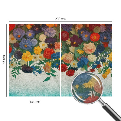 Behang met print Kleurrijke bloemen
