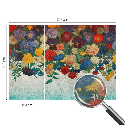 Behang met print Kleurrijke bloemen