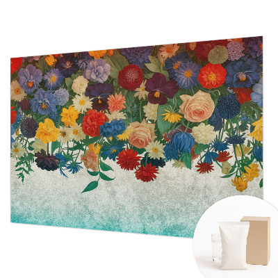Behang met print Kleurrijke bloemen