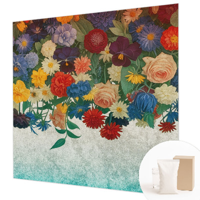 Behang met print Kleurrijke bloemen