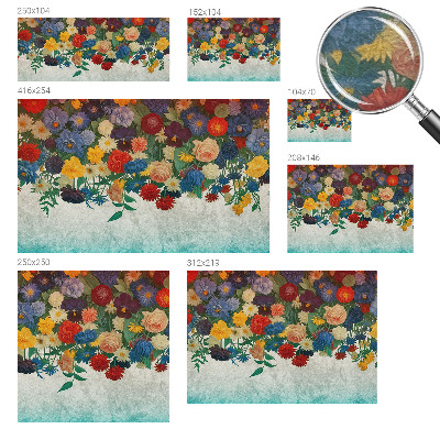 Behang met print Kleurrijke bloemen