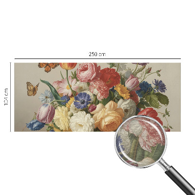 Foto behang op maat Bloemen en vlinders