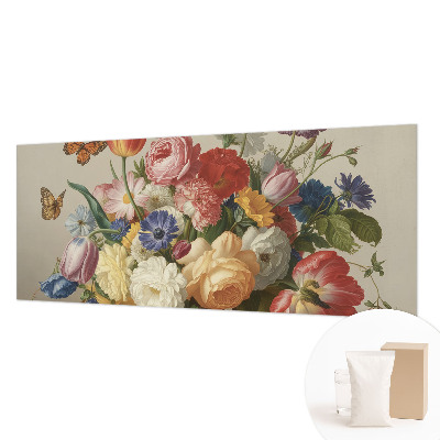 Foto behang op maat Bloemen en vlinders