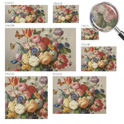 Foto behang op maat Bloemen en vlinders