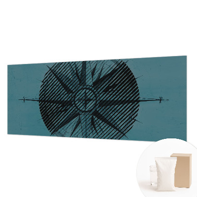 Fotobehang woonkamer met motief van een scheepskompas