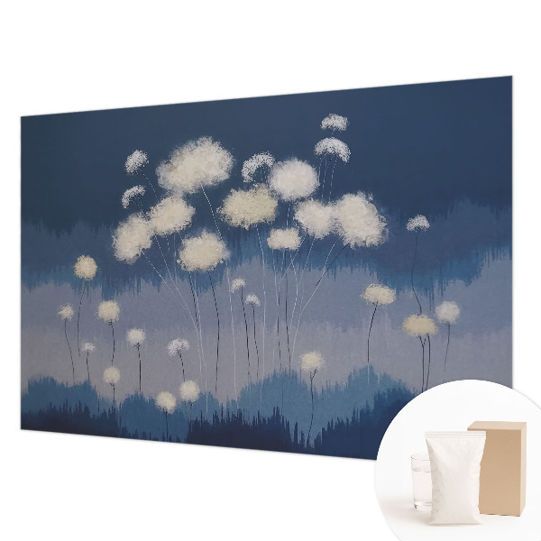 Fotobehang slaapkamer Witte paardenbloemen