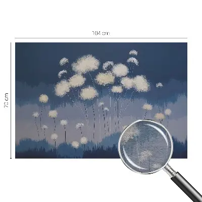 Fotobehang slaapkamer met witte paardenbloemen