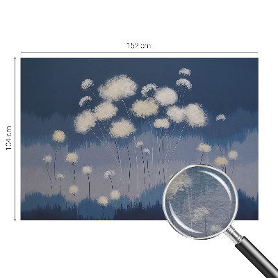 Fotobehang slaapkamer Witte paardenbloemen