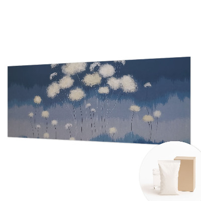 Fotobehang slaapkamer Witte paardenbloemen