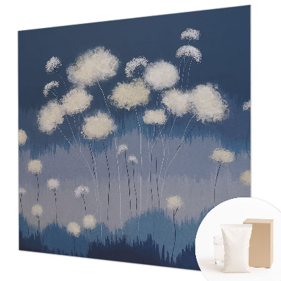 Fotobehang slaapkamer Witte paardenbloemen