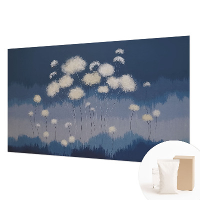 Fotobehang slaapkamer Witte paardenbloemen