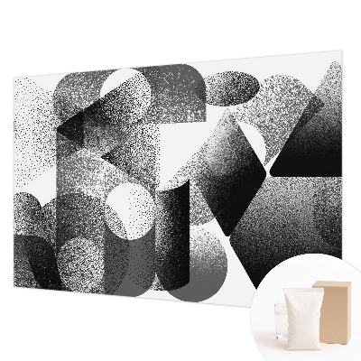 Fotobehang voor slaapkamer met een patroon van geometrische vormen