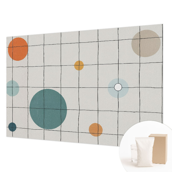Fotobehang voor de woonkamer met gekleurde cirkels als dessin