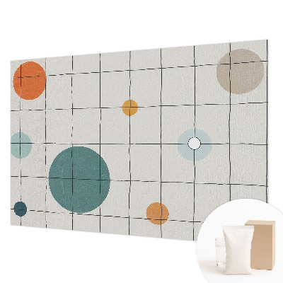 Fotobehang voor de woonkamer met gekleurde cirkels als dessin
