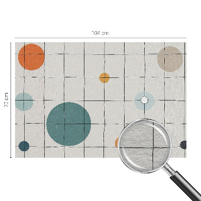 Fotobehang voor de woonkamer met gekleurde cirkels als dessin