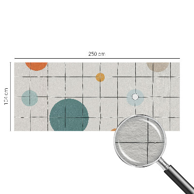 Fotobehang voor de woonkamer met gekleurde cirkels als dessin