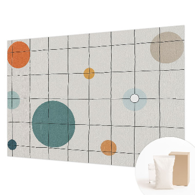 Fotobehang voor de woonkamer met gekleurde cirkels als dessin