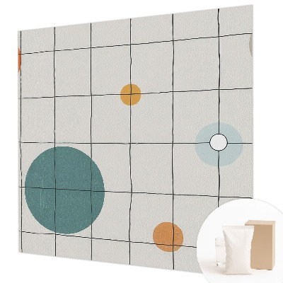 Fotobehang voor de woonkamer met gekleurde cirkels als dessin