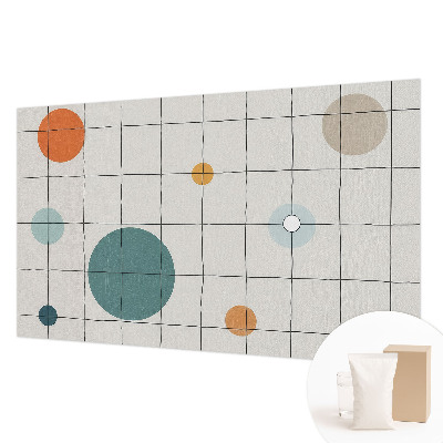 Fotobehang voor de woonkamer met gekleurde cirkels als dessin