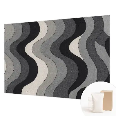 Modern fotobehang voor de woonkamer met grijze golvende vormen