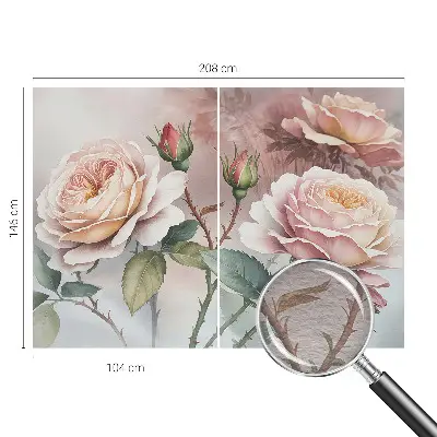 Premium fotobehang met pastelrozen