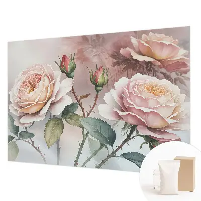 Premium fotobehang met pastelrozen