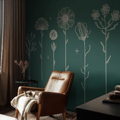 Hoogwaardig fotobehang met een subtiel bloemenmotief