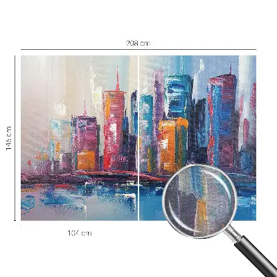 Vlies fotobehang op maat met een kleurrijke stadsprint