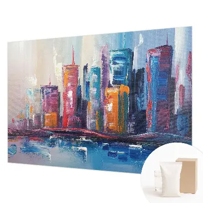 Vlies fotobehang op maat met een kleurrijke stadsprint