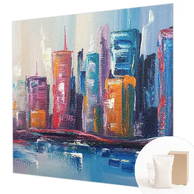 Vlies fotobehang op maat met een kleurrijke stadsprint