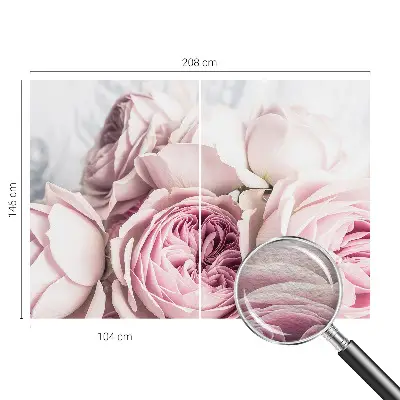 Fotobehang voor slaapkamer met roze rozen